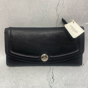 Coach NWT F46240 Black Long Wallet.